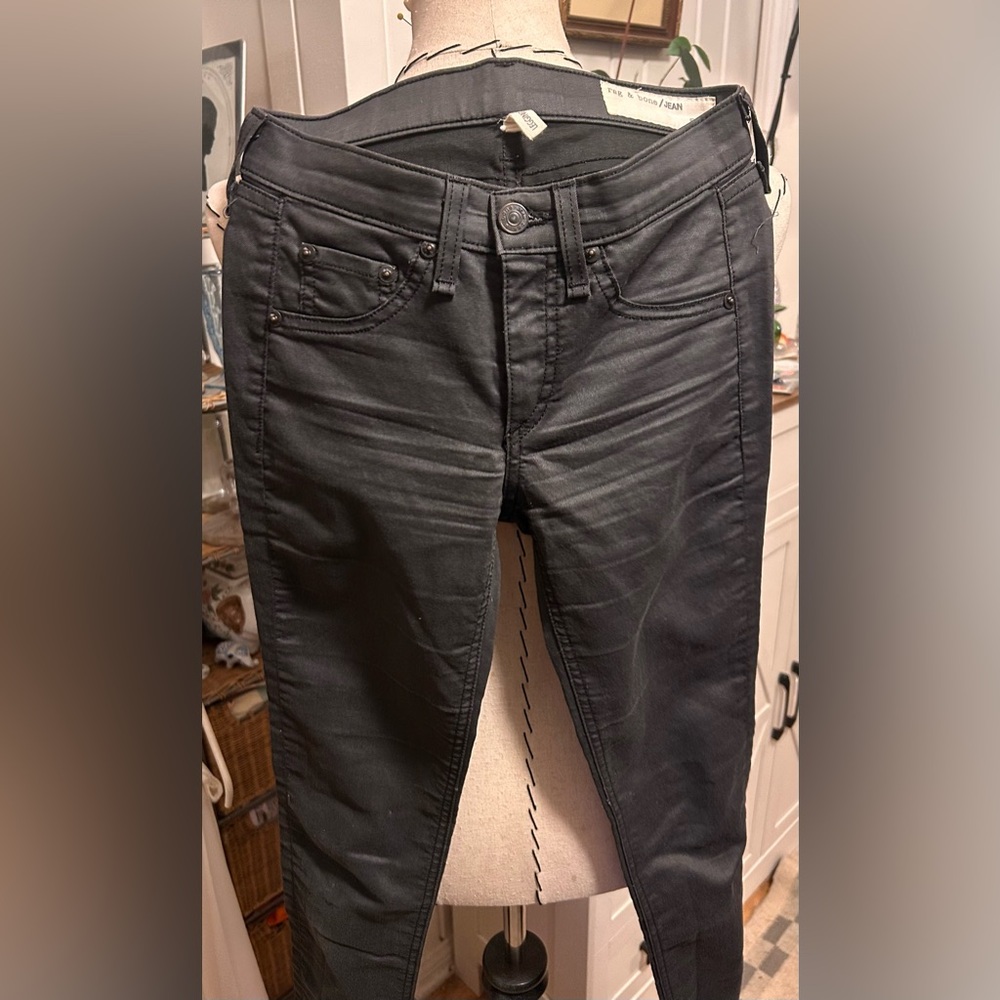 Rag & Bone Women's waxed denim leggings. Size 25.